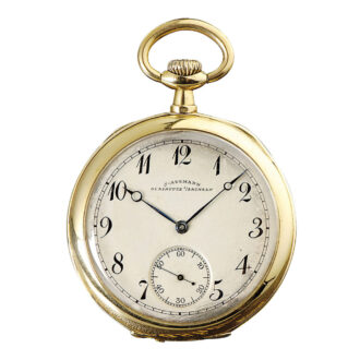 German 14K gold open faced lever pocket watch Circa 1909