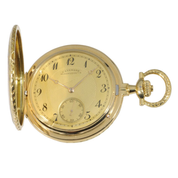 German 18K gold hunting cased lever pocket watch Circa 1912