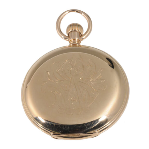 German 14K rose gold hunting cased lever watch Circa 1897 German 14K rose gold hunting cased lever watch Circa 1897