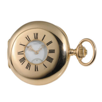 German 18K rose gold half-hunting cased lever Circa 1890