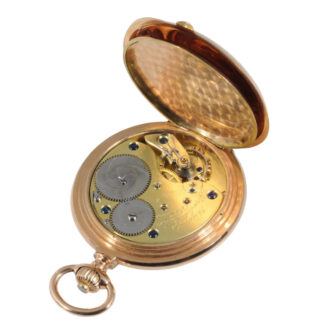 German 14K rose gold hunting cased lever watch Circa 1900