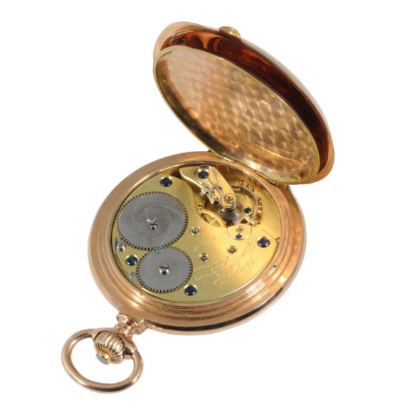 German 14K rose gold hunting cased lever watch Circa 1900 German 14K rose gold hunting cased lever watch Circa 1900