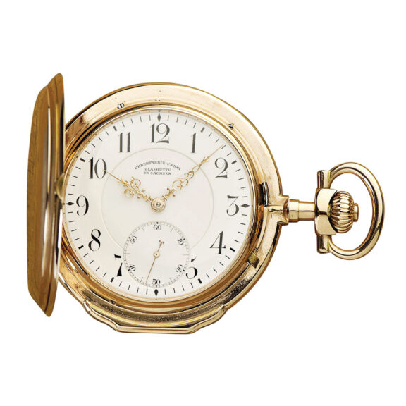 German 14 Carat gold hunting cased lever pocket watch Circa 1905