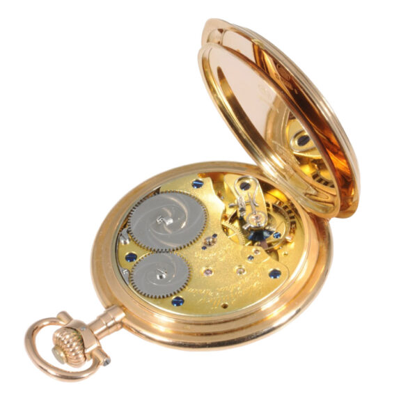 German 14K rose gold hunting cased lever watch Circa 1910 German 14K rose gold hunting cased lever watch Circa 1910
