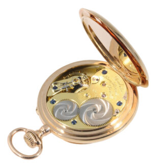 German 14K rose gold open faced lever watch Circa 1907