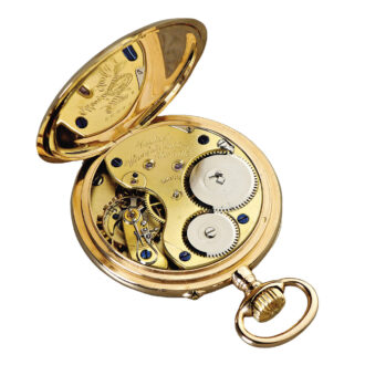German 14K rose gold lever watch with 24h dial Circa 1904