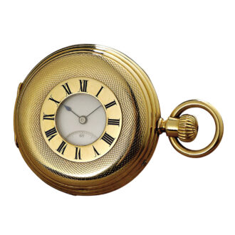 German 18K gold half-hunting cased lever watch Circa 1890