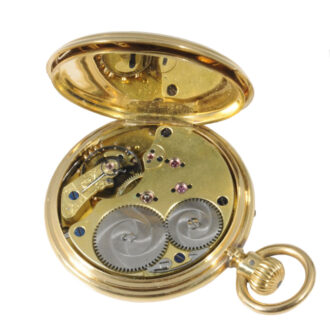 German 18K gold half-hunting cased lever watch Circa 1890