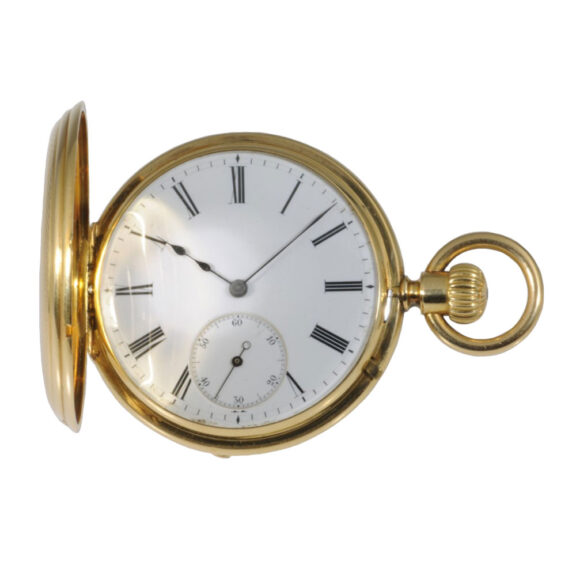 German 18K gold half-hunting cased lever watch Circa 1890 German 18K gold half-hunting cased lever watch Circa 1890