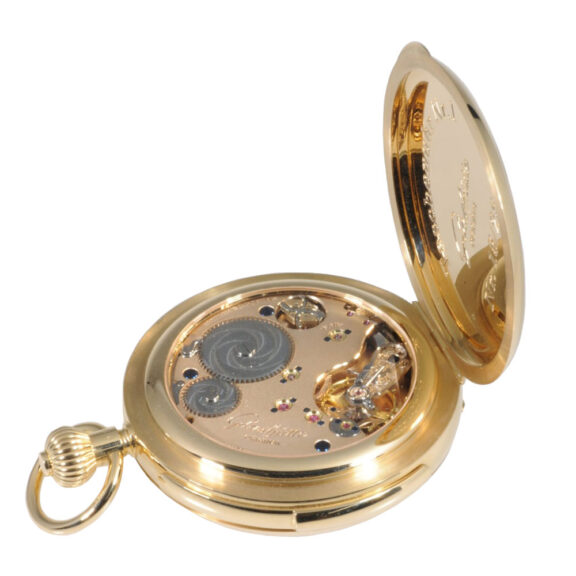 Heavy German 18K gold hunting cased repeating lever Circa 2011 Heavy German 18K gold hunting cased repeating lever Circa 2011