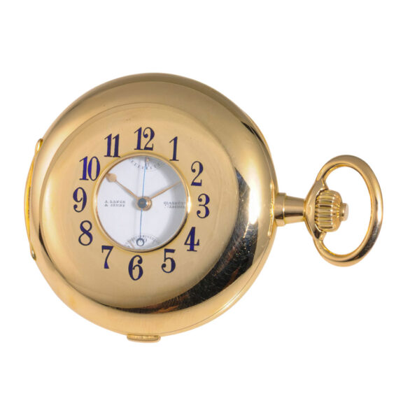 Extremely rare rose gold half-hunting cased chronograph Circa 1910 Extremely rare rose gold half-hunting cased chronograph Circa 1910