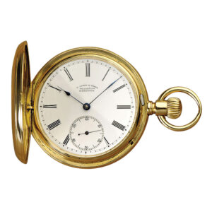 German 18K gold hunting cased lever pocket watch circa 1895
