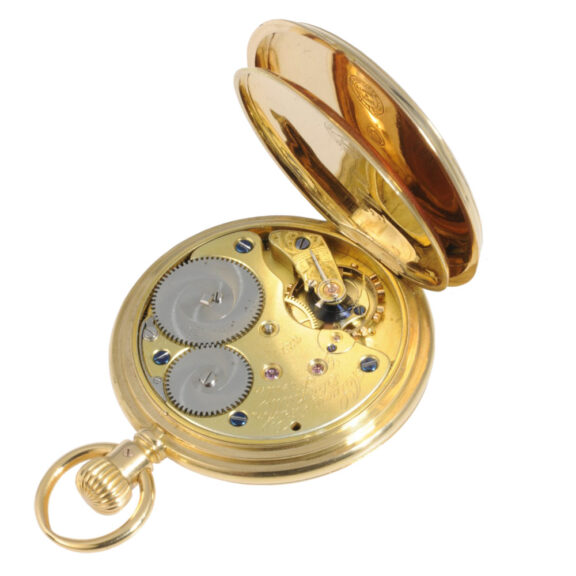 German 18K gold hunting cased lever pocket watch circa 1895 German 18K gold hunting cased lever pocket watch circa 1895