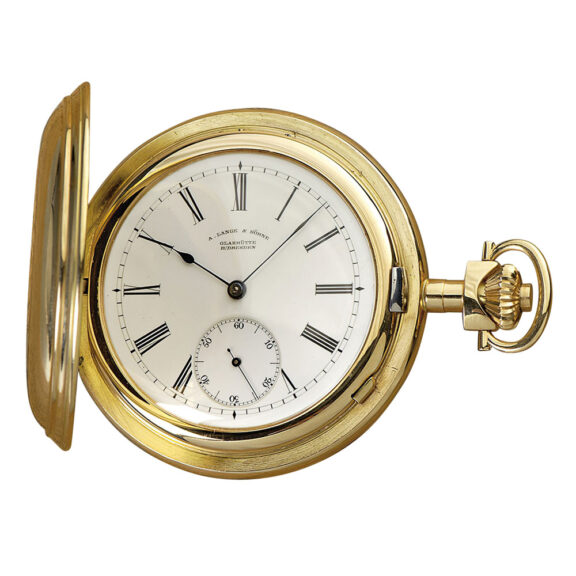 Heavy German 18K gold hunting cased lever watch Circa 1881