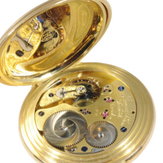 Heavy German 18K gold hunting cased lever watch Circa 1881
