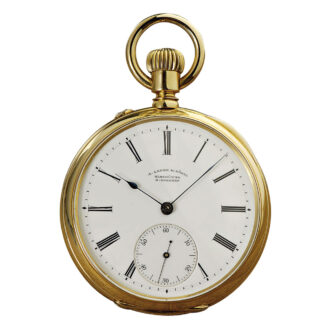 German 18K rose gold open faced lever watch Circa 1885