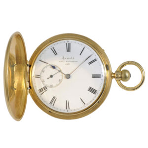 English 18K gold hunting cased lever pocket watch Circa 1854