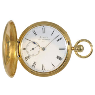 English 18K gold hunting cased lever pocket watch Circa 1854