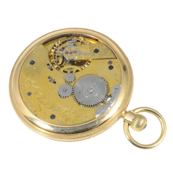 English 18K gold hunting cased lever pocket watch Circa 1854 English 18K gold hunting cased lever pocket watch Circa 1854