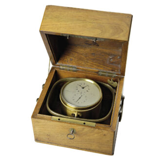 Impressive French deck chronometer in heavy mahogany box Circa 1829