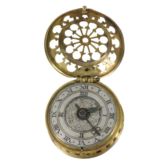 Small Swiss gilt-brass verge watch with sundial Circa 1650/1740 Small Swiss gilt-brass verge watch with sundial Circa 1650/1740