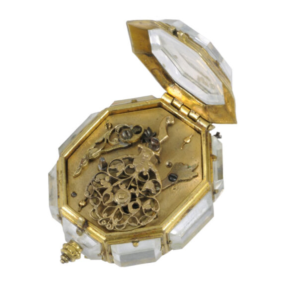 Rare French gilt and rock crystal Renaissance pendant watch Circa 1650 Rare French gilt and rock crystal Renaissance pendant watch Circa 1650