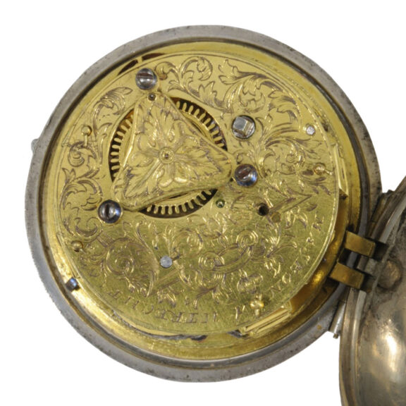 Dutch silver verge with date and mock pendulum Circa 1650 Dutch silver verge with date and mock pendulum Circa 1650