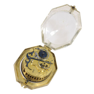 Important French rock crystal octagonal pendant watch Circa 1650