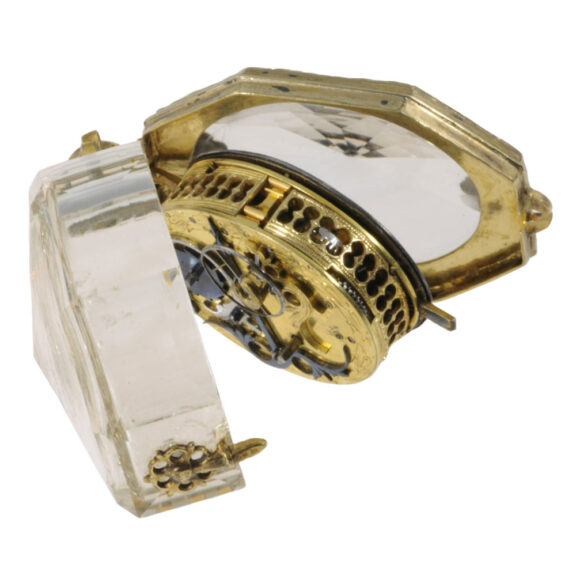 Important French rock crystal octagonal pendant watch Circa 1650 Important French rock crystal octagonal pendant watch Circa 1650