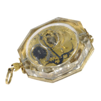 Important French rock crystal octagonal pendant watch Circa 1650