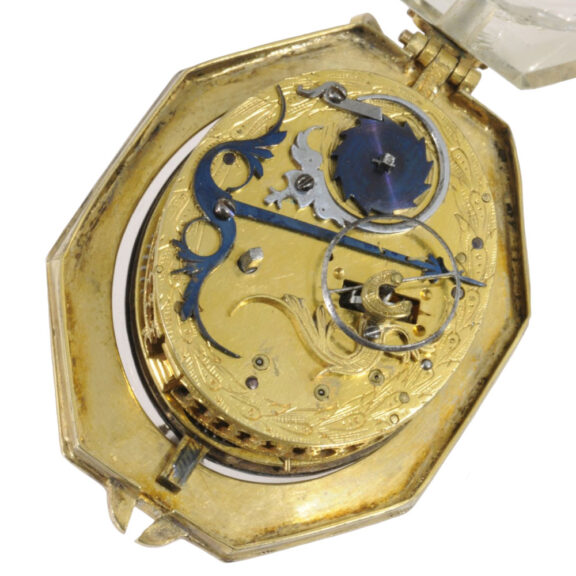 Important French rock crystal octagonal pendant watch Circa 1650 Important French rock crystal octagonal pendant watch Circa 1650