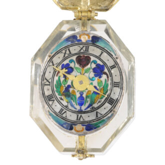 Important French rock crystal octagonal pendant watch Circa 1650