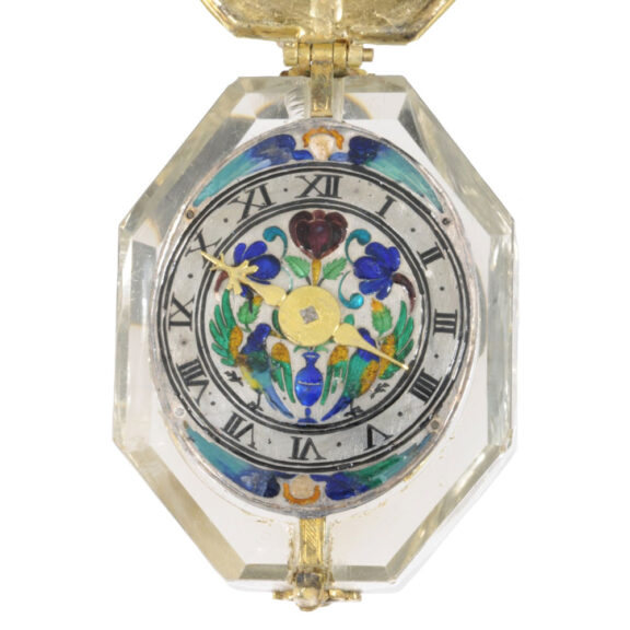 Important French rock crystal octagonal pendant watch Circa 1650 Important French rock crystal octagonal pendant watch Circa 1650