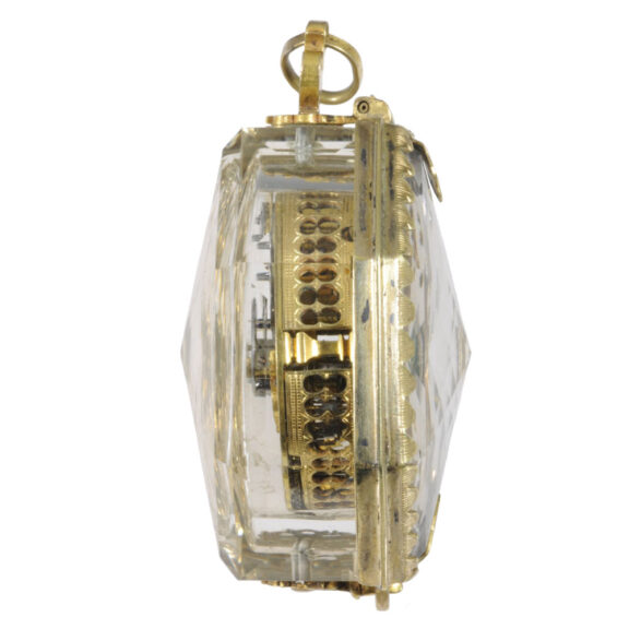 Important French rock crystal octagonal pendant watch Circa 1650 Important French rock crystal octagonal pendant watch Circa 1650