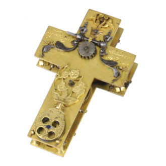 German rock crystal crucifix-shaped pendant watch Circa 1640