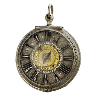 Rare German silver one-handed verge watch with alarm Circa 1690