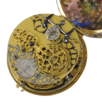 Important Swiss 22K gold and enamel verge watch Circa 1680
