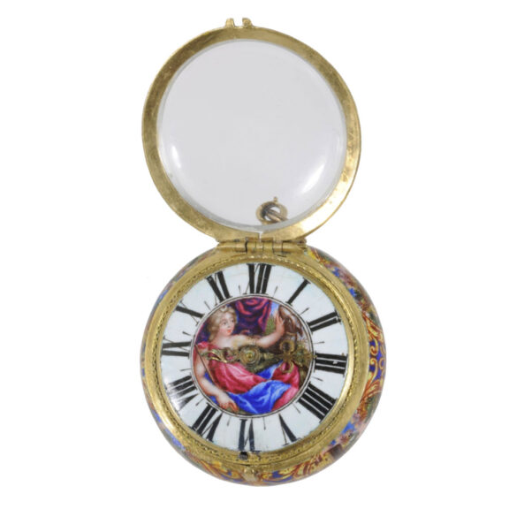 Important Swiss 22K gold and enamel verge watch Circa 1680 Important Swiss 22K gold and enamel verge watch Circa 1680