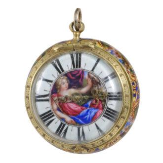 Important Swiss 22K gold and enamel verge watch Circa 1680