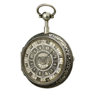 Swiss silver pair-cased repeating repoussé verge watch Circa 1700