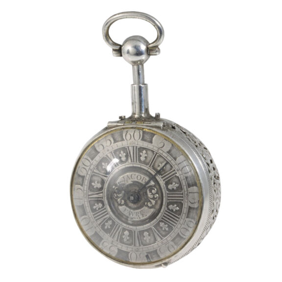 Swiss silver pair-cased repeating repoussé verge watch Circa 1700 Swiss silver pair-cased repeating repoussé verge watch Circa 1700