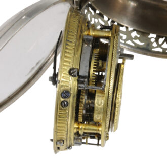 Swiss silver pair-cased repeating repoussé verge watch Circa 1700 Swiss silver pair-cased repeating repoussé verge watch Circa 1700