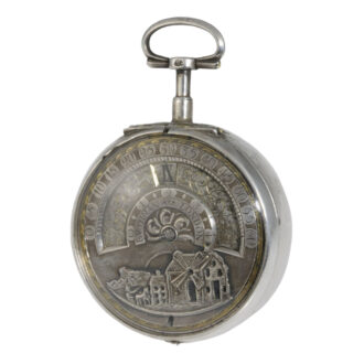 Rare English silver pair-cased repoussé verge watch Circa 1720