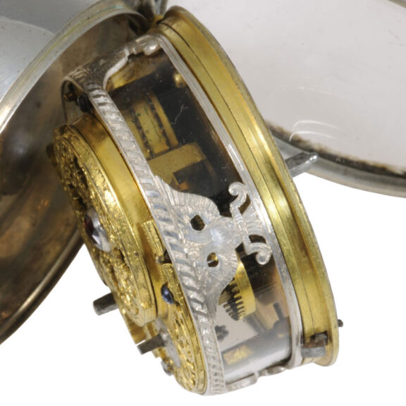 Remarkable English silver and leather triple-cased verge Circa 1700 Remarkable English silver and leather triple-cased verge Circa 1700