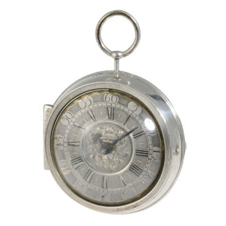 Remarkable English silver and leather triple-cased verge Circa 1700 Remarkable English silver and leather triple-cased verge Circa 1700