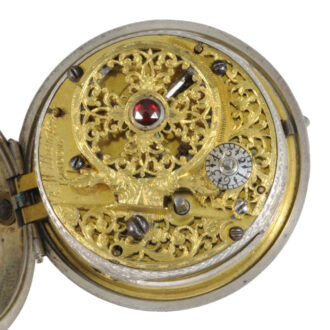 Remarkable English silver and leather triple-cased verge Circa 1700 Remarkable English silver and leather triple-cased verge Circa 1700
