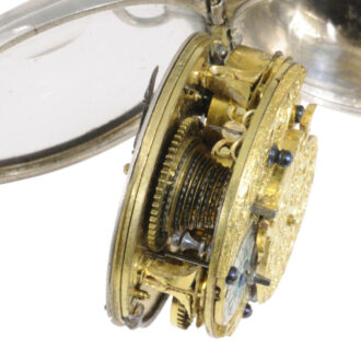 English silver and tortoiseshell pair-cased verge watch Circa 1700 English silver and tortoiseshell pair-cased verge watch Circa 1700