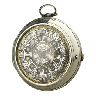 Fine English silver pair-cased verge pocket watch Circa 1700