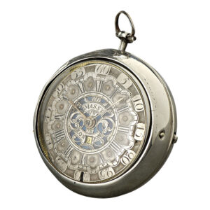 English silver pair-cased verge watch with date Circa 1700