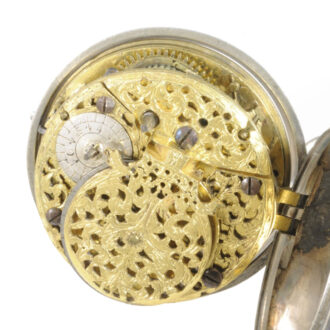 English pair-cased verge with date, day and night indication Circa 1700